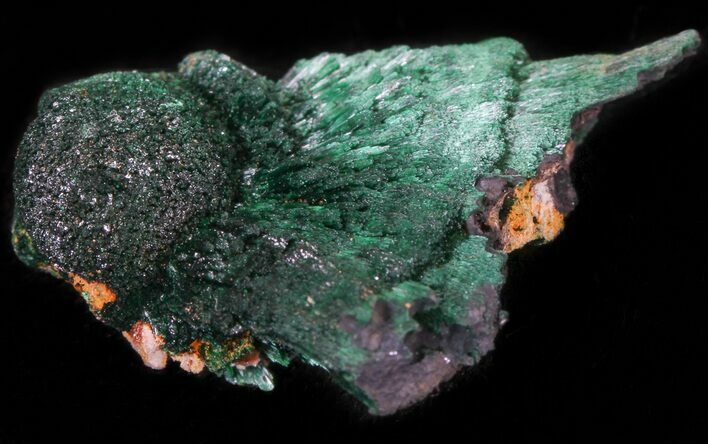 Silky, Fibrous Malachite Crystals - Morocco #42008